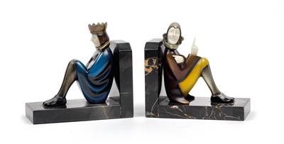 Roland Paris (1894-1945), a pair of bookends: a king and a scholar, - Jugendstil and 20th Century Arts and Crafts