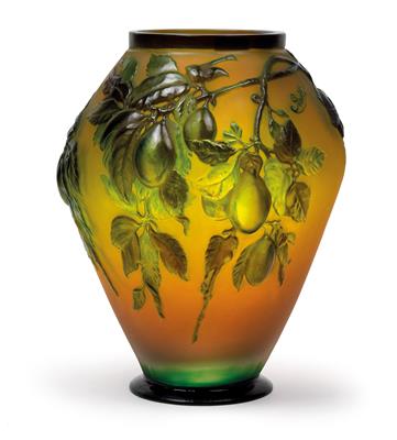 Soufflé-Vase "Prunes", Gallé, - Jugendstil und angewandte Kunst des 20. Jahrhunderts