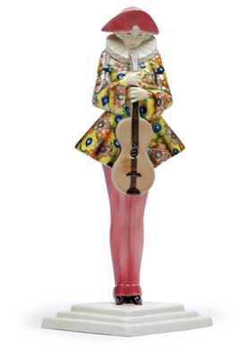 Stefan Dakon, a "Aschermittwoch" figurine (Pierrette with guitar), - Jugendstil and 20th Century Arts and Crafts