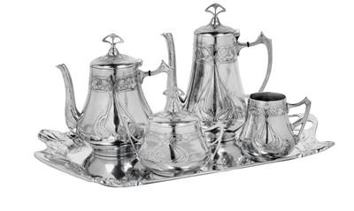 A WMF five-piece coffee and tea service no. 105, - Jugendstil and 20th Century Arts and Crafts