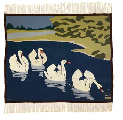 Monogrammist G. M., a woven carpet with swans, - Secese a umění 20. století