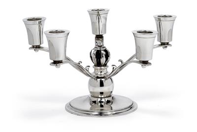 A five-arm candelabrum by Grann & Laglye, - Jugendstil and 20th Century Arts and Crafts