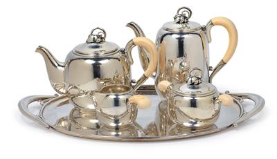 A five-piece coffee and tea service by Holger Rasmussen, - Jugendstil e arte applicata del XX secolo