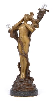 Georges Flamand, A figural table lamp, - Jugendstil e arte applicata del XX secolo