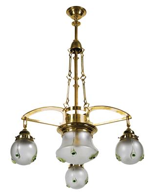 A Bohemian four-light chandelier, - Jugendstil e arte applicata del XX secolo