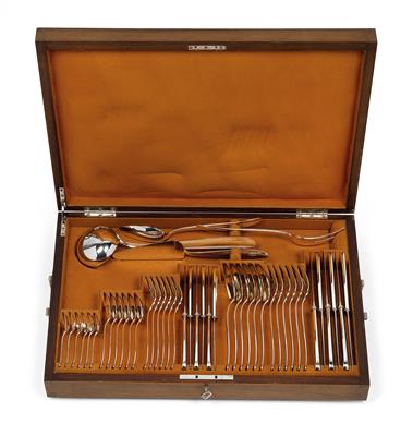 Otto Prutscher (1880 Vienna 1949), A 46-piece cutlery set in a case, - Jugendstil e arte applicata del XX secolo
