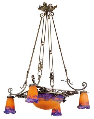 A seven-light chandelier by Muller Frères, - Jugendstil and 20th 