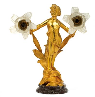 Antoine Nelson, A figural table lamp, - Jugendstil e arte applicata del XX secolo