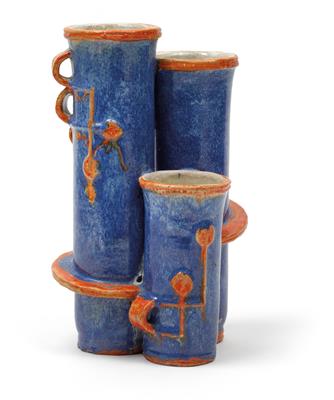Gudrun Baudisch, A vase with three tubular necks, - Jugendstil e arte applicata del XX secolo