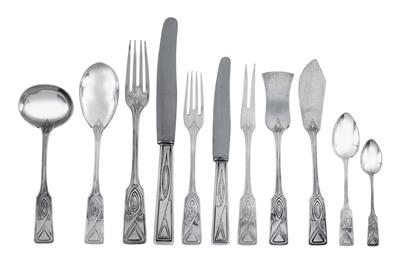 Peter Behrens (Hamburg 1868-1940 Berlin), A rare 118-piece cutlery set no. 4800, - Jugendstil and 20th Century Arts and Crafts