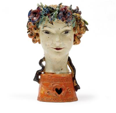 Susi Singer, A girl’s head with a garland of flowers, - Jugendstil e arte applicata del XX secolo