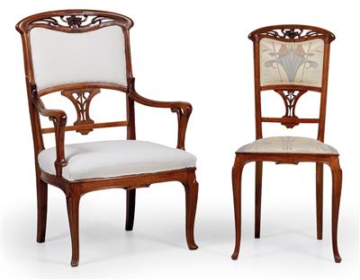 An armchair and a chair by Ecole de Nancy - Secese a umění 20. století