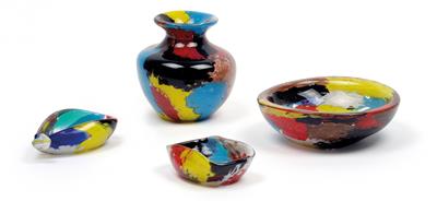 Dino Martens(1894-1970), Vase und drei kleine Schalen "Oriente", - Jugendstil und angewandte Kunst des 20. Jahrhunderts