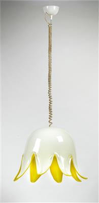 A one-arm ceiling lamp in the form of a bellflower, - Jugendstil and 20th Century Arts and Crafts