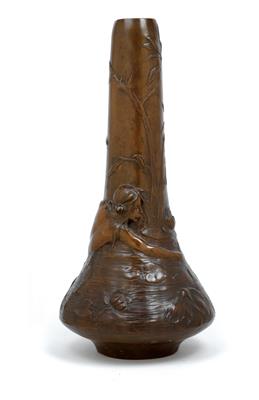 Gustav Gurschner(Mühldorf 1873-1970 Wien), Vase mit Nixe, - Jugendstil und angewandte Kunst des 20. Jahrhunderts