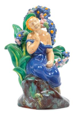 Helena Johnova (1884-1962), A “forget-me-nots” figurine, - Jugendstil and 20th Century Arts and Crafts