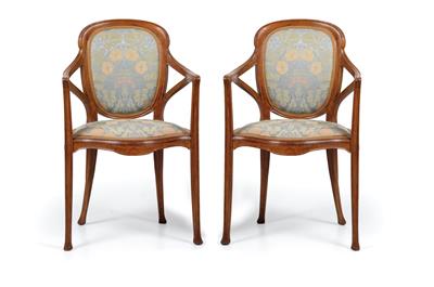 A pair of French armchairs, - Jugendstil e arte applicata del XX secolo
