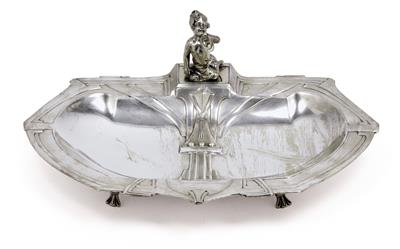 A Viennese tray with an applied girl’s figure, - Jugendstil and 20th Century Arts and Crafts
