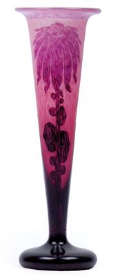 An overlaid and etched moulded “Dahlias” vase by Verrerie Schneider, - Secese a umění 20. století