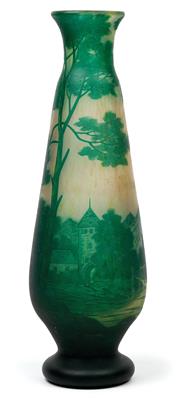 An overlaid and etched glass vase by Lötz Witwe, - Jugendstil and 20th Century Arts and Crafts