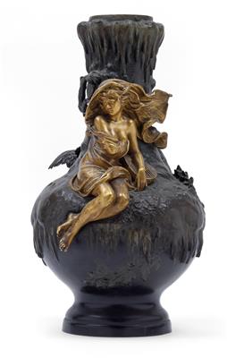 Charles Georges Ferville-Suan (1847 Le Mans 1925), Vase mit allegorischer Darstellung, - Jugendstil und angewandte Kunst des 20. Jahrhunderts