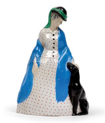 Dame mit Hund, - Jugendstil und angewandte Kunst des 20. Jahrhunderts