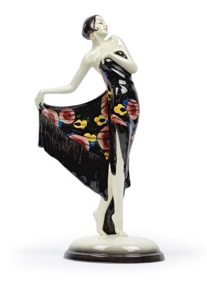 Josef Lorenzl  (1892 Wien 1950), Figur "Spanischer Shawl", - Jugendstil und angewandte Kunst des 20. Jahrhunderts