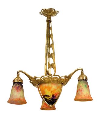 A four-light chandelier by Daum, - Jugendstil e arte applicata del XX secolo