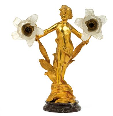 Antoine Nelson, Figurale Tischlampe, - Jugendstil und Kunsthandwerk des 20. Jahrhunderts