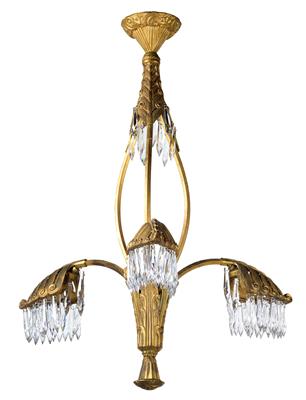 A French three-light chandelier, - Jugendstil and 20th Century Arts and Crafts