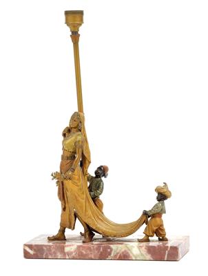 A Viennese lamp base with a group of figures, - Jugendstil and 20th Century Arts and Crafts
