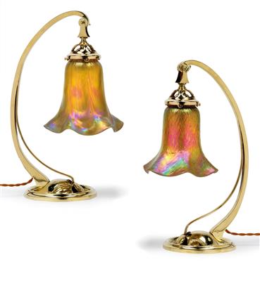 A pair of Bohemian table lamps, - Secese a umění 20. století