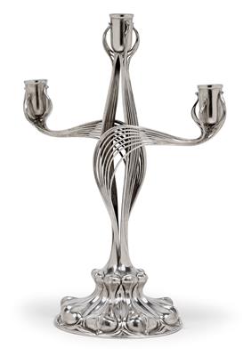 A German three-arm girandole, - Jugendstil e arte applicata del XX secolo