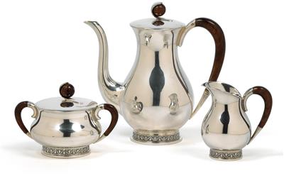 A three-piece mocha service by Wilhelm Binder, - Jugendstil and 20th Century Arts and Crafts
