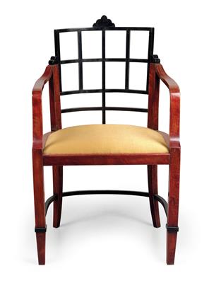 Armchair, attributed to Eduard Josef Wimmer-Wisgrill, Vienna, c. 1918/20, - Jugendstil and 20th Century Arts and Crafts