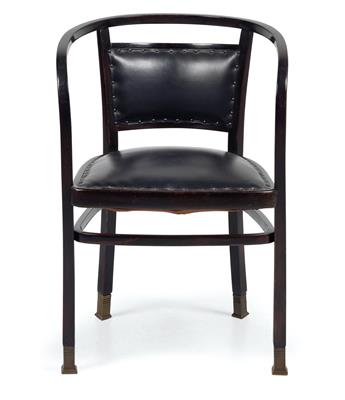 Armchair, designed by Otto Wagner, 1902, for the Telegraph Office of “Die Zeit” in Vienna, executed by J. & J. Kohn, - Jugendstil and 20th Century Arts and Crafts
