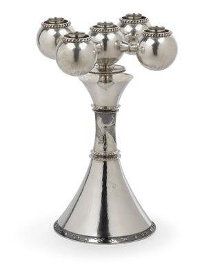 August Haarstick, five-arm candelabrum, Bremen, c. 1930, - Jugendstil and 20th Century Arts and Crafts