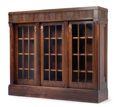 Bookcase, à la Loos, designed c. 1905/10, executed by Friedrich Otto Schmidt, Vienna, - Jugendstil e arte applicata del XX secolo