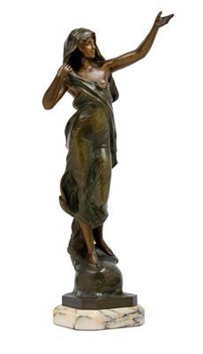 Eugène Marioton (France 1854-1933), female figure “La Pensée”, designed c. 1900, - Secese a umění 20. století