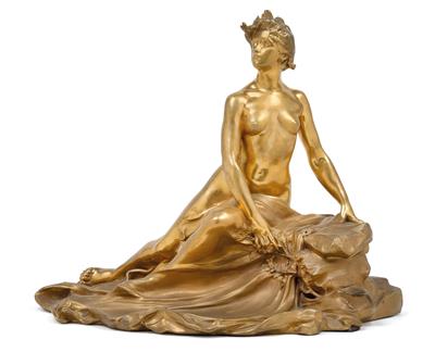 François-Raoul Larche (France 1860-1912), inkwell and female figure, Paris, c. 1900, - Jugendstil and 20th Century Arts and Crafts