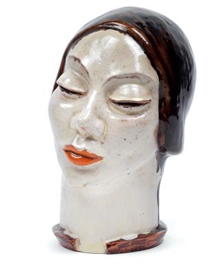 Female head, Austria, c. 1920, - Jugendstil e arte applicata del XX secolo