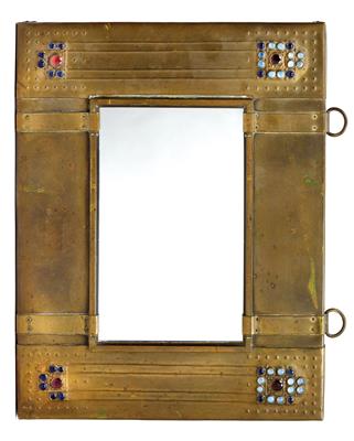 Georg Klimt, mirror frame with glass cabochons - Jugendstil e arte applicata del XX secolo