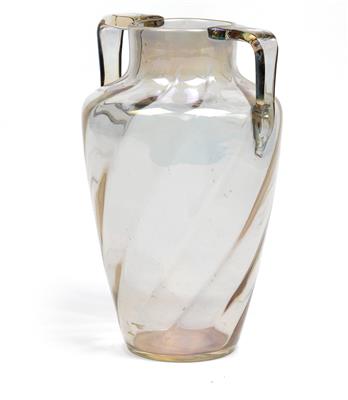 Large two-handled vase, attributed to Marie Kirschner, Johann Lötz Witwe, Klostermühle, c. 1908, - Jugendstil and 20th Century Arts and Crafts