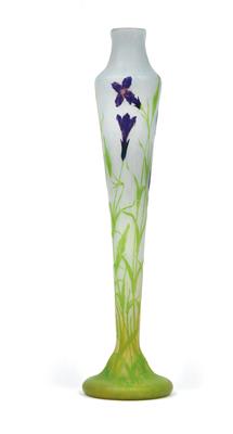 Large vase with iris, Daum, Nancy, c. 1910, - Jugendstil and 20th Century Arts and Crafts