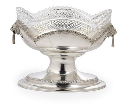 Large centrepiece made of silver with glass lining, probably Germany c. 1900, - Jugendstil e arte applicata del XX secolo