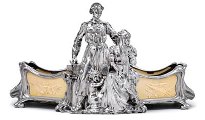 Jardinière, manufactured by the staff of the Wolfers frères Company in Brussels as a personal gift to Mr and Mrs Robert Wolfers on the occasion of their wedding in 1898, - Jugendstil and 20th Century Arts and Crafts