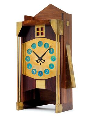 Mantle clock, Gustave Serrurier-Bovy (1858-1910), Belgium, c. 1905 - Jugendstil and 20th Century Arts and Crafts