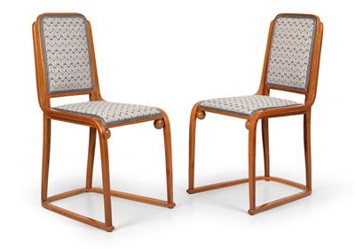 A pair of chairs, Josef Hoffmann, executed by J. & J. Kohn, c. 1905, no. 725B, - Secese a umění 20. století