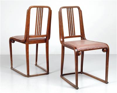 A pair of chairs, Josef Hoffmann, executed by J. & J. Kohn, c. 1905, no. 725B - Jugendstil and 20th Century Arts and Crafts