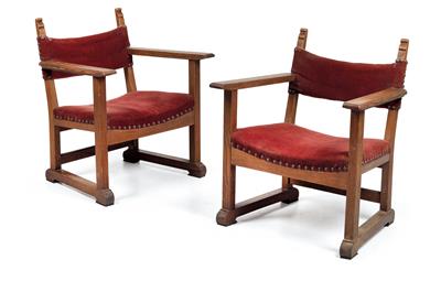 Two armchairs, designed by Heinrich Kulka, Gebrüder Thonet, c. 1932, - Secese a umění 20. století